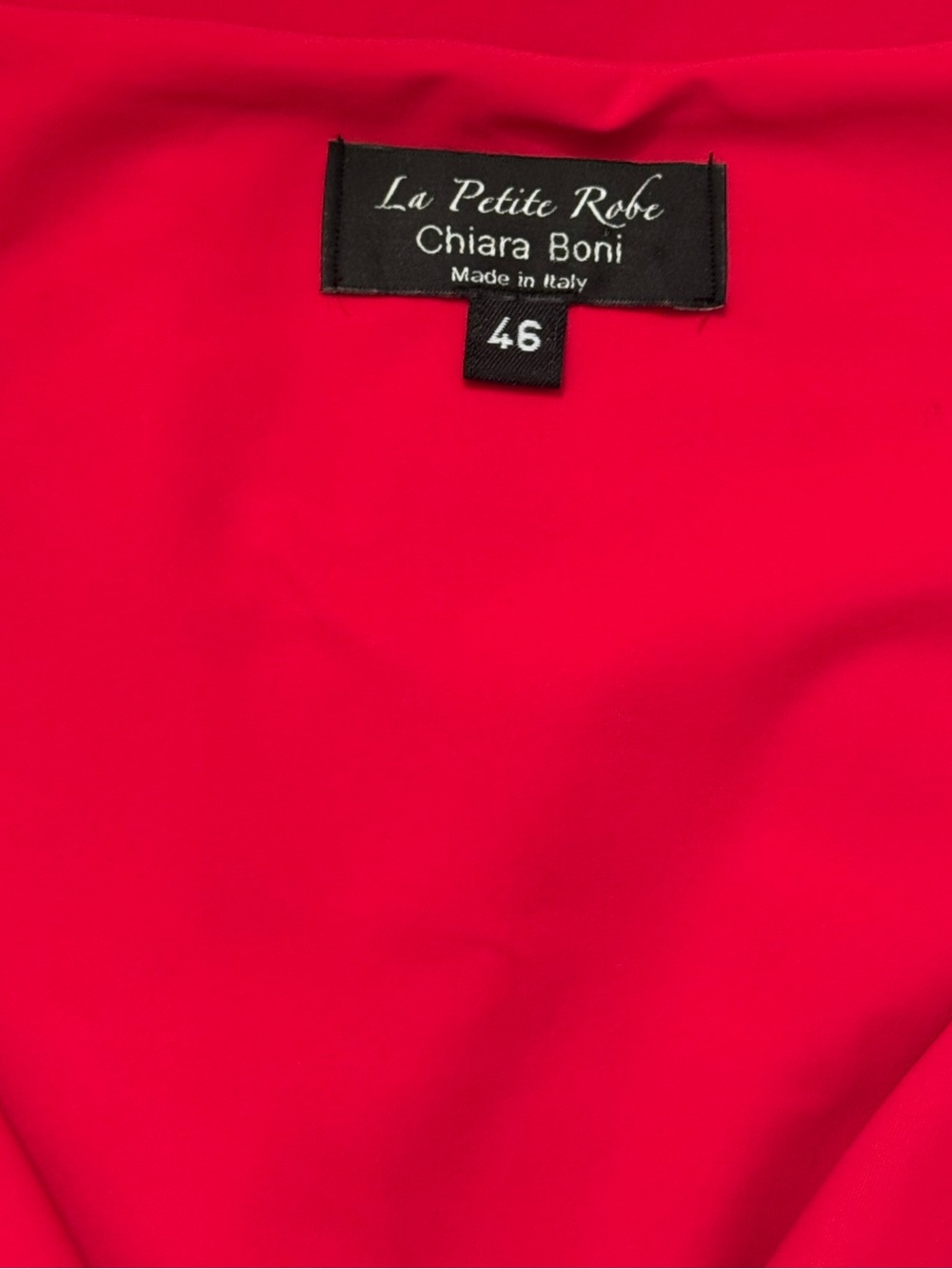 Chiara Boni La Petite Red Bodycon Midi Dress Bow Front Size 46 - Picture 2 of 5